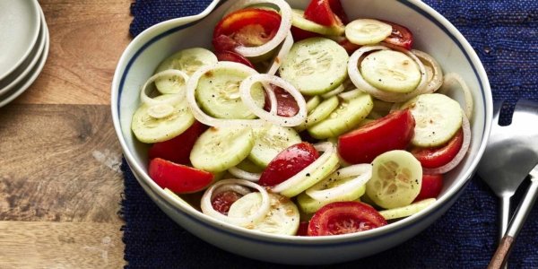 Marinated Cucumber, Onion, and Tomato Salad