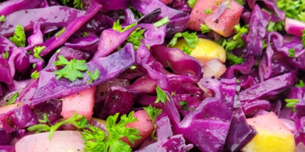 Warm Grilled Red Cabbage Slaw